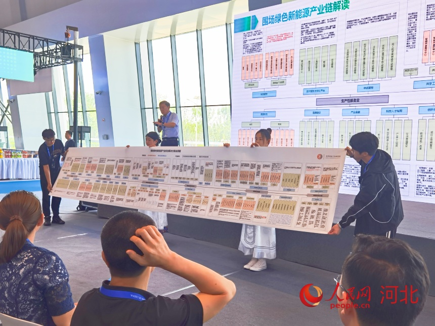 北京亦莊工業研究院負責人發布圍場清潔能源產業鏈圖譜。人民網 朱延生攝